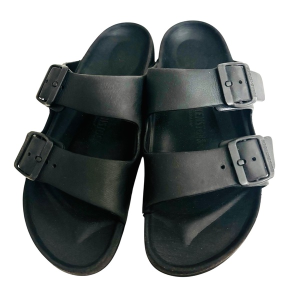 Birkenstock Shoes - Birkenstock Arizona Black Two-Strap Adjustable Slides Sz 39 (Women’s 8)
